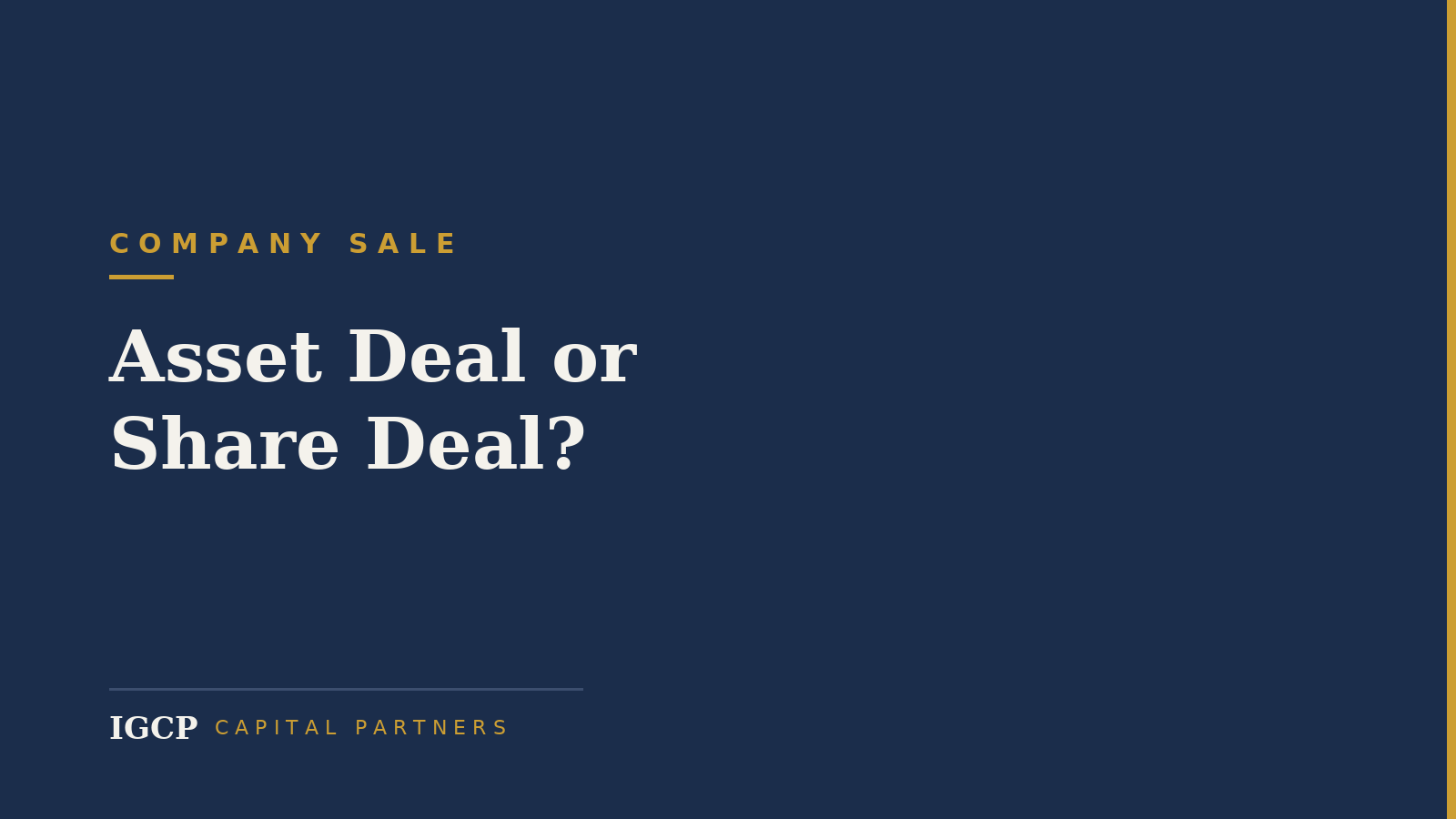Asset Deal or Share Deal? A Comparison for Sellers