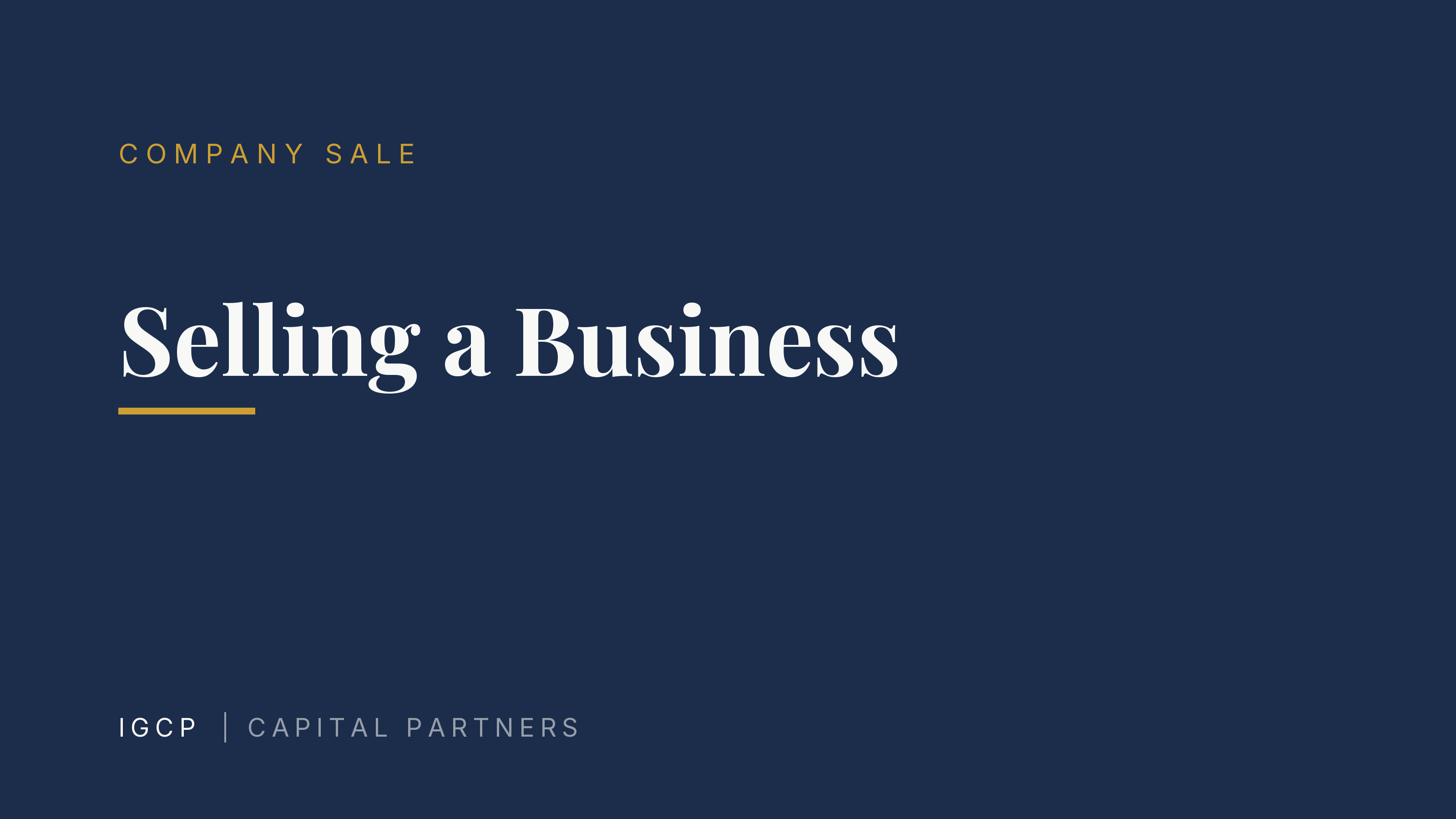 Selling a Business: Process, Value and the Right Buyer