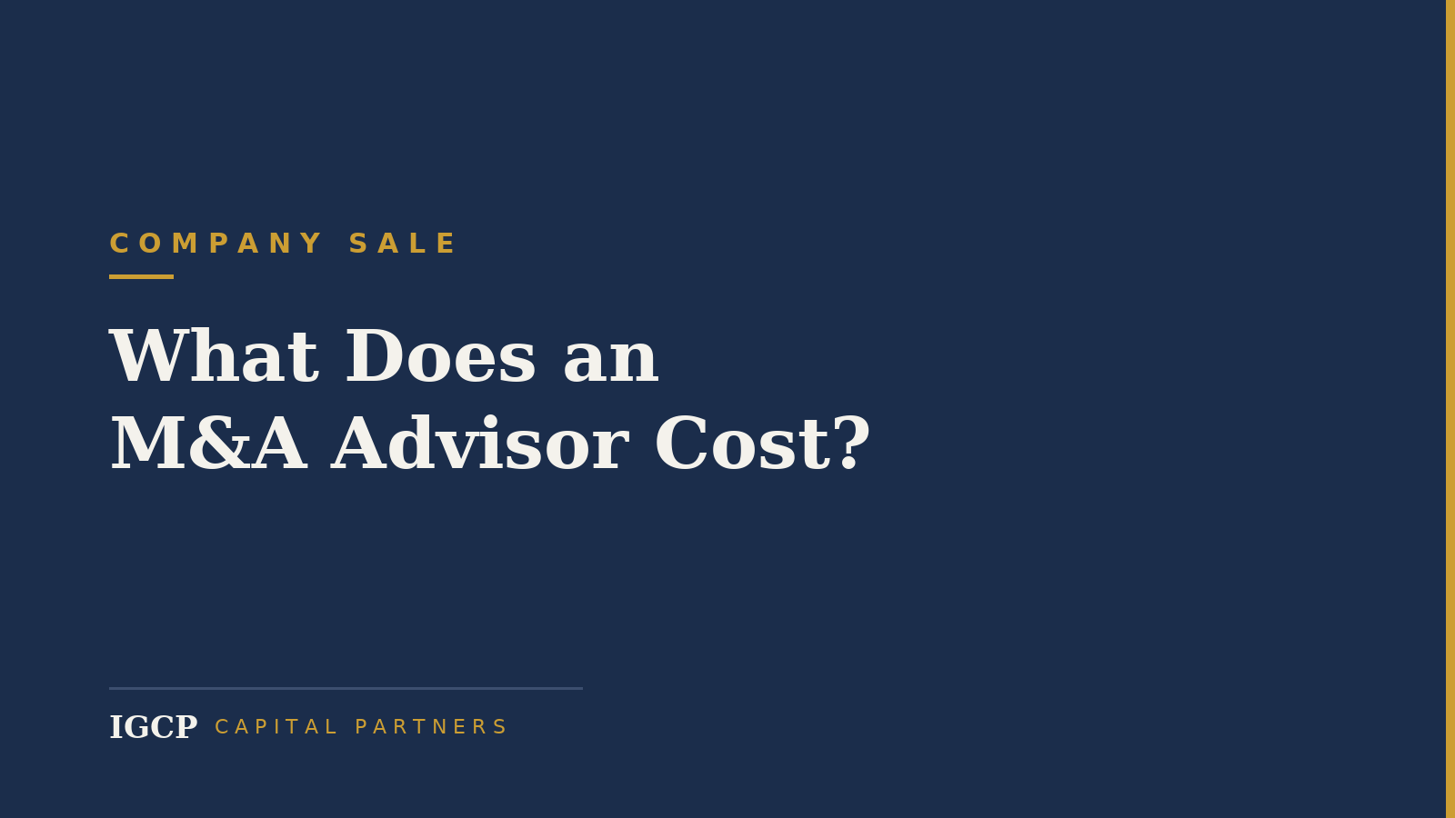 What Does an M&A Advisor Cost? Retainer and Success Fee